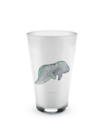 Mr. & Mrs. Panda Latte Macchiato Glas Seekuh Chillen ohne Spruch in Transparent