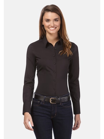 Vincenzo Boretti Bluse tailliert in schwarz