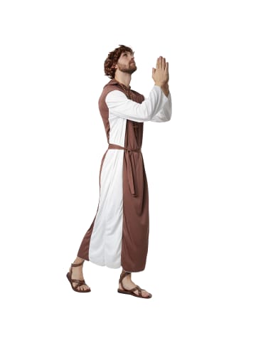 tectake Priester/Geistlicher, Gr. XXL, Knöchellanges Gewand aus braunem Stoff