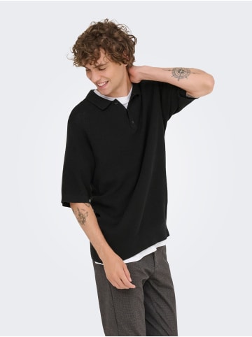 ONLY & SONS Gestricktes T-Shirt in Black