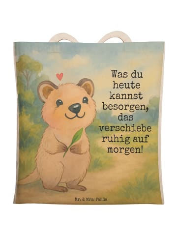 Mr. & Mrs. Panda Einkaufstasche Quokka Happy Design mit Spruch in Weiß