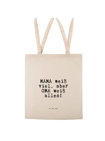 Mr. & Mrs. Panda Uni Tasche MAMA weiß viel, aber... mit Spruch in Creme