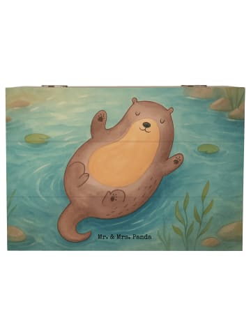 Mr. & Mrs. Panda Holzkiste Otter Umarmen Design ohne Spruch in Weiß