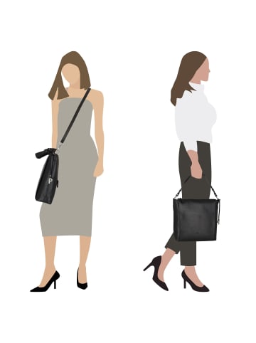 PICARD Bali Schultertasche Leder 32 cm in schwarz