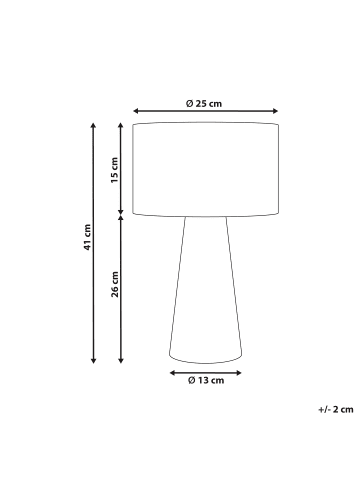 Beliani Tischleuchten WELMEL in Naturfarben - (W) 25 x (H) 41 x (L) 25 cm