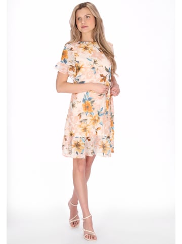 Usha Women Dress in cream multicolor