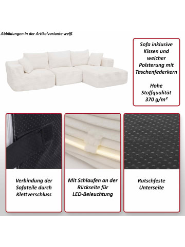 MCW Sofa-Garnitur P20 Liegefläche rechts, Hellgrau