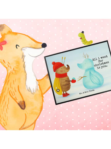 Mr. & Mrs. Panda Bastelmatte Nachtfalter Schneemann Design mit S... in Weiß