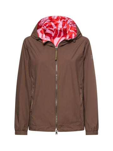 Camel Active Wendejacke mit Allover-Print und unifarbener Seite in Braun
