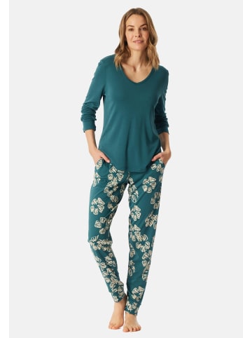 Schiesser Schlafanzug Modern Nightwear in Dunkelgrün
