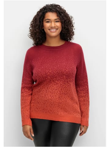 sheego Pullover in rot gemustert