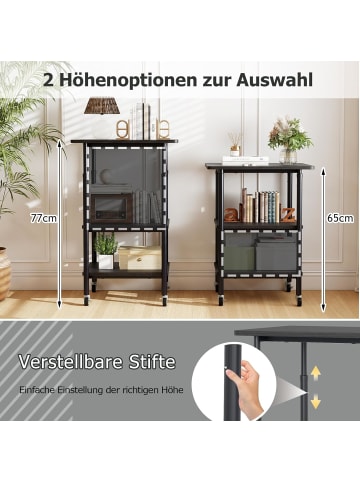 COSTWAY 3-stufiger Druckerständer höhenverstellbar in Schwarz