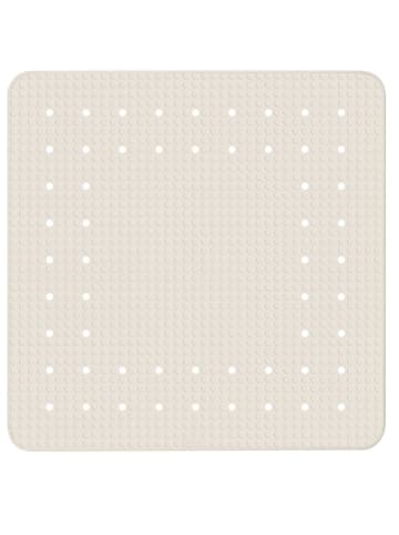 Wenko Duschmatte mit rutschfester Struktur, Gummiauflage für Bad in Beige, 54 x 54 cm