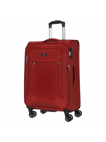 D&N Travel Line 6404 - 4-Rollen-Trolley M 68 cm (blau) in bordeaux