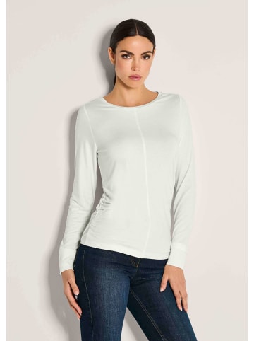 MADELEINE Langarm-Shirt mit gerafften Seiten in wollweiß
