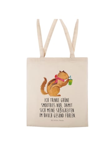 Mr. & Mrs. Panda Jutebeutel Eichhörnchen Smoothie mit Spruch in Creme