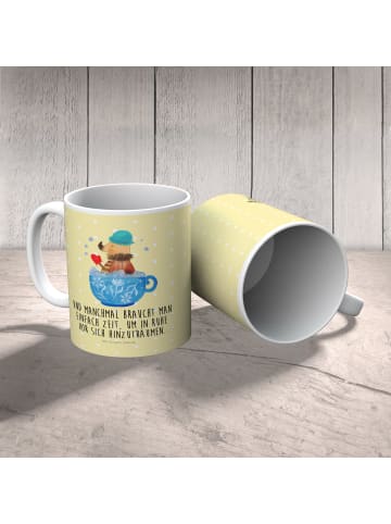 Mr. & Mrs. Panda Tasse Nachtfalter Schaumbad mit Spruch in Gelb Pastell