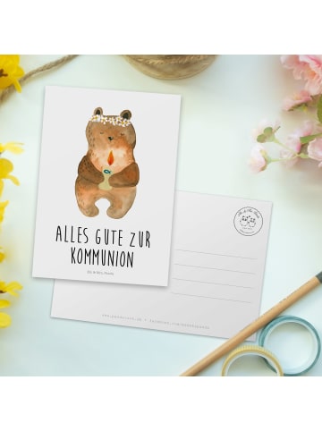 Mr. & Mrs. Panda Grußkarte Bär Kommunion mit Spruch in Weiß