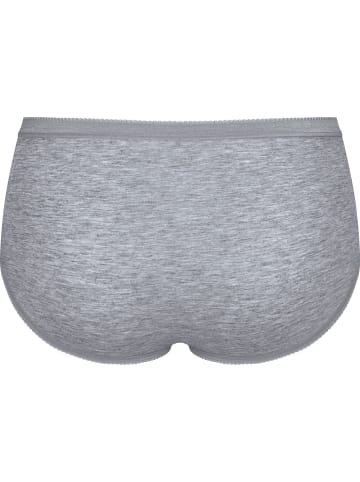 Sloggi Baumwolle, Single-Jersey Hüftslip 4er-Pack Basic+ in marine/weiß/hellgrau meliert/blau