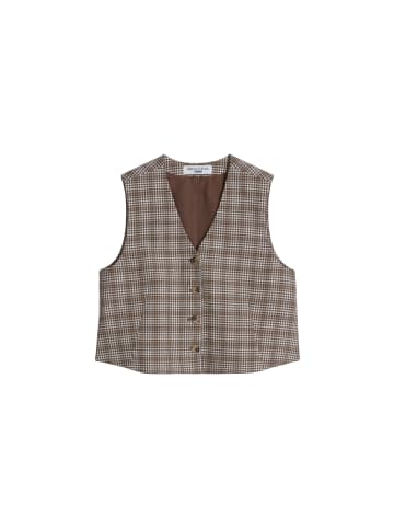 Marc O'Polo DENIM Karierte Weste regular in Dark Brown