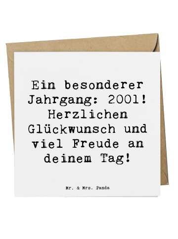 Mr. & Mrs. Panda Einladungskarte Spruch 2001 Geburtstag mit Spruch in Weiß
