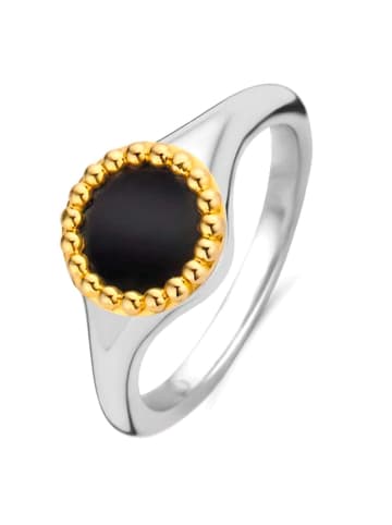 Ti Sento Milano Ring "mit Onyx bicolor vergoldet" in Silber