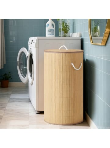 SONGMICS Wäschekorb Ronex in Naturfarben - (B)40 x (H)70 x (T)40 cm
