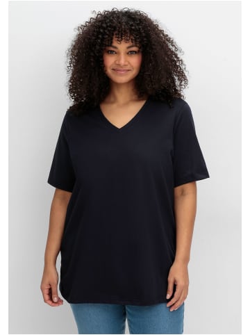 sheego Shirt in tiefblau