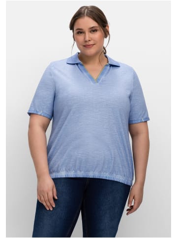 sheego Shirt in mittelblau