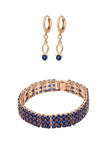 faina Women Jewelry Set in rose gold navy