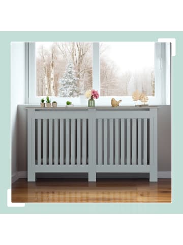 relaxdays Heizkörperverkleidung in Weiß - (B)112 x (H)83 x (T)19 cm