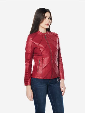 KOROSHI Damen-bikerjacke aus kunstleder in rot