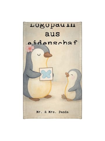 Mr. & Mrs. Panda Gästehandtuch Logopädin Leidenschaft Design mit... in Weiß