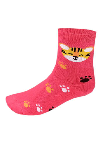 TupTam Kinder Socken Mädchen Jungen Bunt Gemustert 6er Pack in rosa/gelb