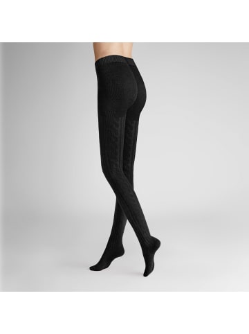 Hudson Strickstrumpfhose Winter Plait wärmend in Black