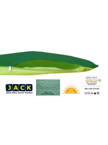 JACK 2er Set Outdoor Wende Kissenhülle 45x45cm in Dunkelgrün/Grün