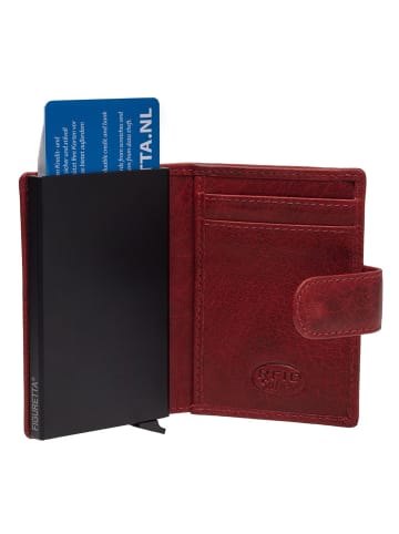 The Chesterfield Brand Prague Kreditkartenetui RFID Schutz Leder 7 cm rot