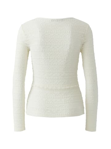 Oui Langarmshirt Spitze in gardenia
