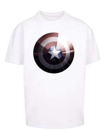 F4NT4STIC Heavy Oversize T-Shirt Marvel Captain America Shield Shiny in weiß