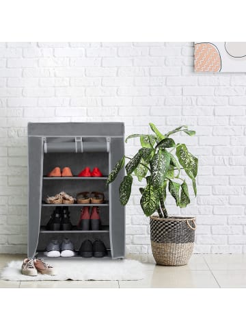 relaxdays Schuhschrank "Stoff" in Anthrazit - (B)60 x (H)90 x (T)30 cm