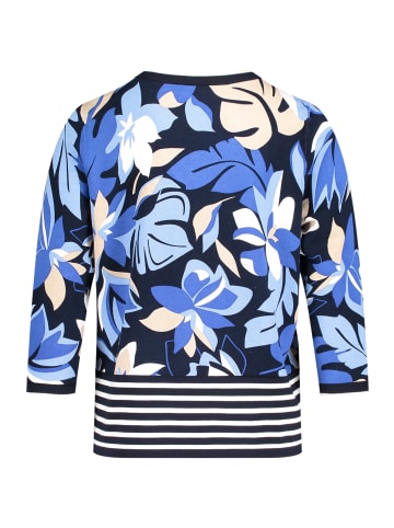 Betty Barclay Feinstrickpullover mit Blumenprint in Dunkelblau/Blau