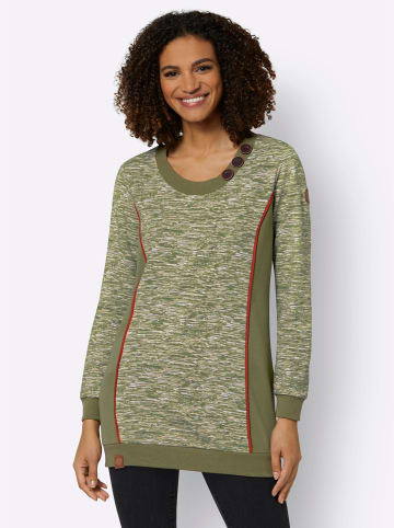 WITT WEIDEN Sweatshirt in olive-weiß-meliert