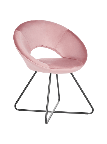 Beliani Esszimmerstuhl RACHEL in Rosa/Schwarz - (W) 65 x (H) 77 x (L) 57 cm