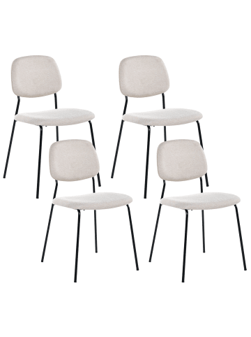 Beliani 4er-Set Esszimmerstuhl RILEY in Beige/Schwarz