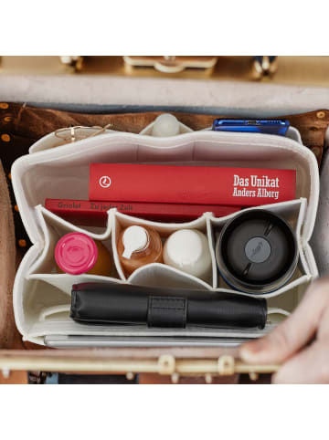 relaxdays Taschenorganizer in Weiß - (B)27 x (H)16 x (T)16 cm