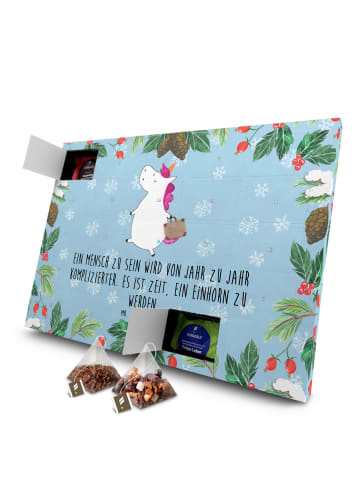 Mr. & Mrs. Panda Advents-Teekalender Einhorn Koffer mit Spruch in Eisblau