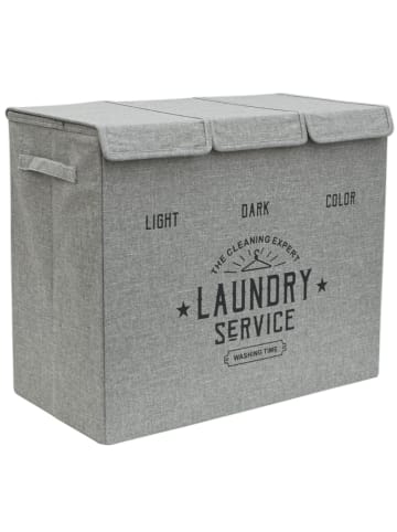 DuneDesign 3 Fächer Wäschekorb Fabric Fresh grau