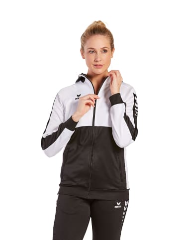 erima Six Wings Trainingsjacke mit Kapuze in schwarz/weiss