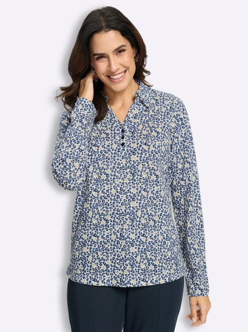 WITT WEIDEN Print-Shirt in dunkelblau-vanille-bedruckt