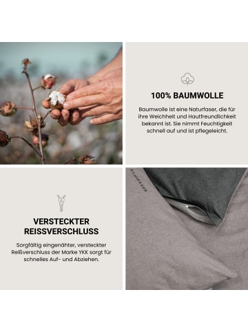 Schiesser Renforcé Bettwäscheset Doubleface in Blau-Dunkelgrau